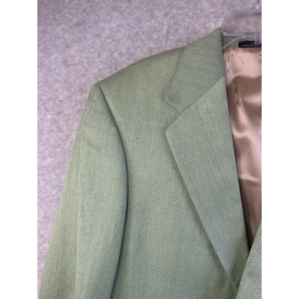 S&K Tailors Row Finery 100% Silk Mint Green Jacket Blazer Sport Coat Men's 42R